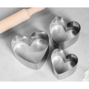 Набор форм для выпечки и выкладки «Сердце», 11х10х5 см, 3 шт