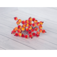 Ягоды (в сахаре) 12мм  20 шт (40 ягод) (цв. оранжево - красный)